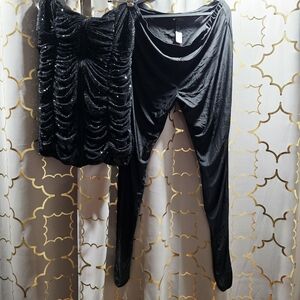 Fashion Nova Black Sequin Dress Set